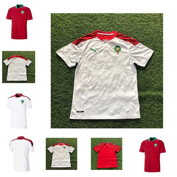 

2020 2021 morocco soccer jerseys ziyech benatia el ahmadi boutaib boussoufa belhanda boufal mazraoui custom 20 21 home away football shirts, Black;yellow