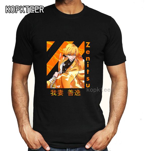 

japanese anime design zenitsu summer demon slayer tanjirou kimetsu no yaiba man's cotton men new 2020 hoodie designers t shirts sweatsh