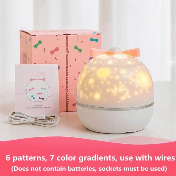 

for baby 6 patterns led projector star moon night light sky rotating nightlight new q0113