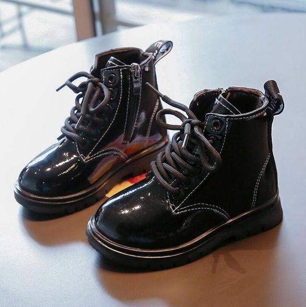 

новости дети обувь сапоги для детей размер 21 30 мартин сапоги для девочек кожа pu водонепроницаемый зима дети снегоступы мальчиков сапоги q, Black