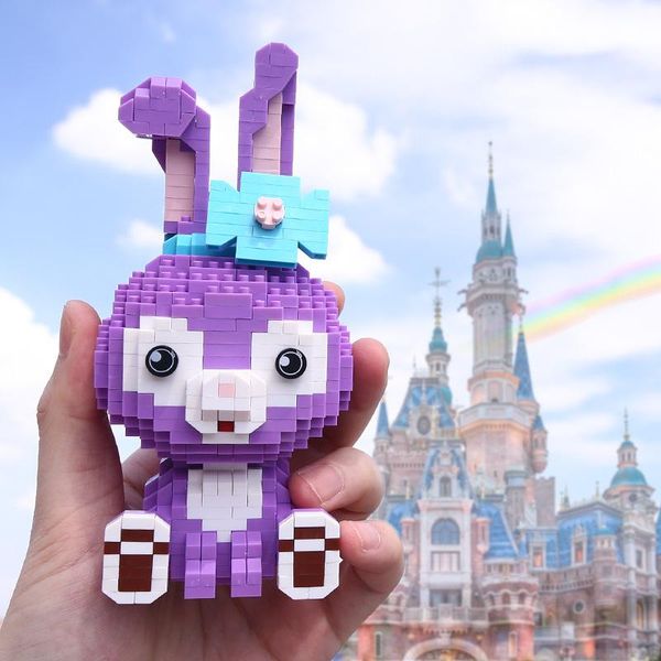 

jm diamond particle inserted purple rabbit toys diy building blocks 1901 series toys for children gifts yxlgmx rimmer