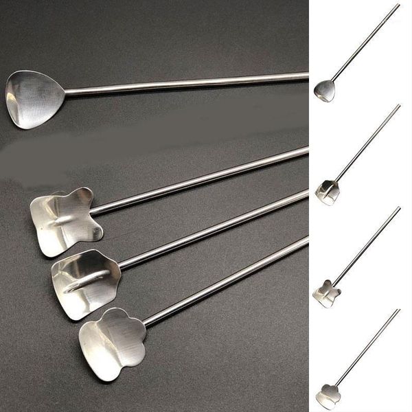 

drinking straws 1pcs stainless steel straw spoon oval shape reusable metal cocktail spoons filter set1