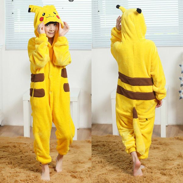 

2019 winter children kigurumi flannel cartoon warm onesie cosplay animal unicorn pajamas new homewear with y200704, Blue;red