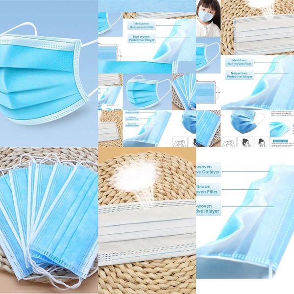 

dhl kids disposable face 10pcs 3-layer protection and personal health mask with earloop mouth sanitary mastsbj