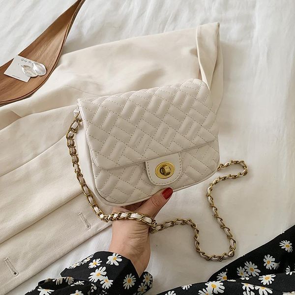 

shoulder bags women's bag 2021 fashion all-match chain messenger embroidery thread square sling
