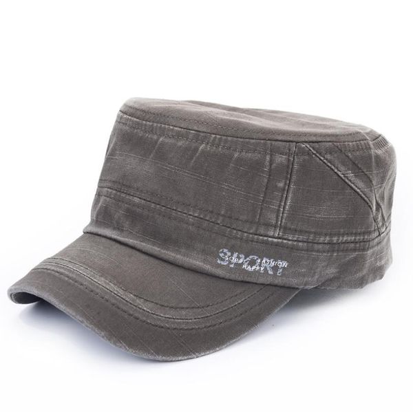 

2018 хлопок унисекс мужчины женщины flat top cap do старый эффект военные шапки классический сплошной цвет козырька hat лето осень qyluzf yy, Black;white