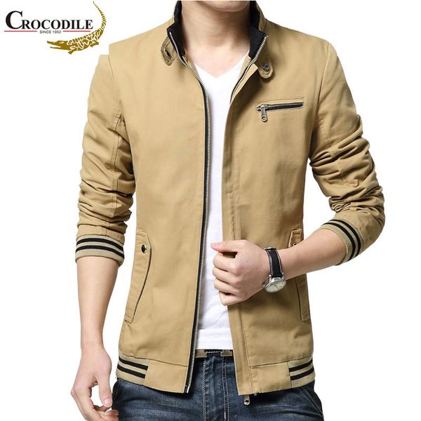 

crocodile brand men jackets cargo coats men cotton streetwear male outerwear mens plus size outdoors bomber jacket x1025, Black;brown
