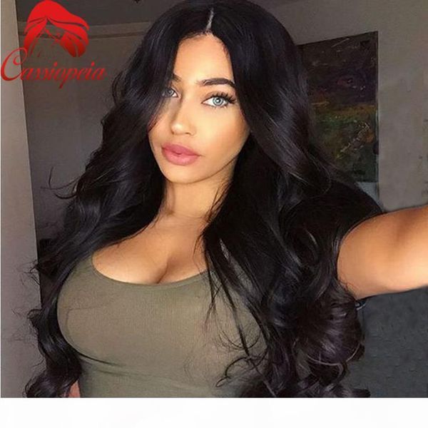 

glueless lace front wigs human hair full lace wigs natural wave with natural hairline 8a malaysian virgin hair natural wave, Black;brown