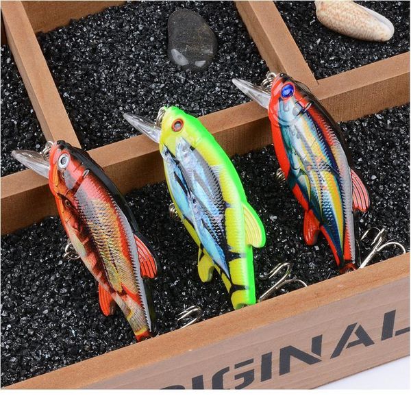 

1pc 3d eyes with 2 treble hooks bait 8cm/10.9g deep swim wobblers crankbait fishing lure artificial crank h jlldcs