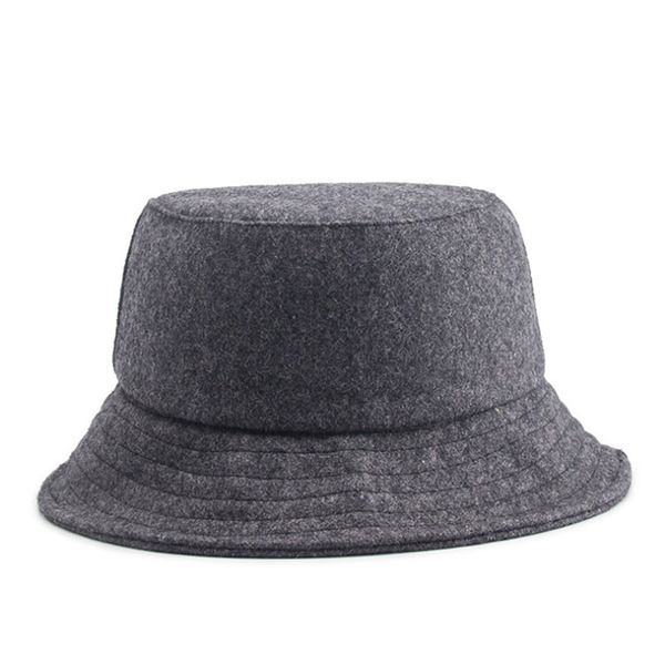 

winter wool cap bucket hat women men hip hop hats wool fisherman hat mens panama chapeau japanese flat cap t200116, Blue;gray
