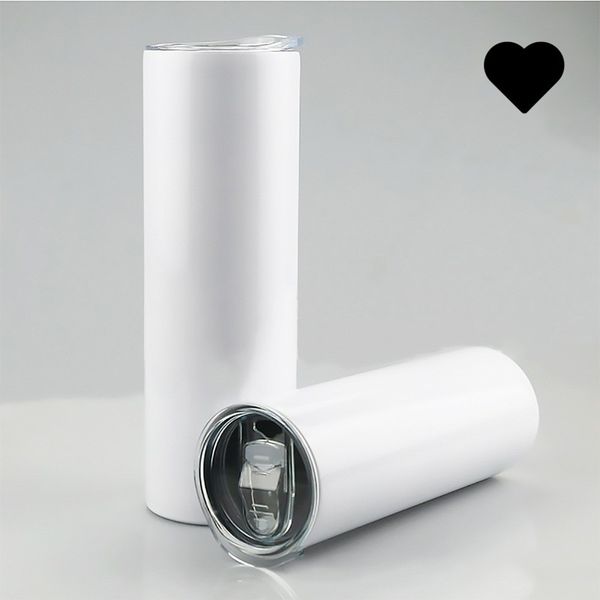 

handheld no handle 20oz cup water coffee drink tumblers stainless steel sublimation blanks mugs straights skinny covers straw g2