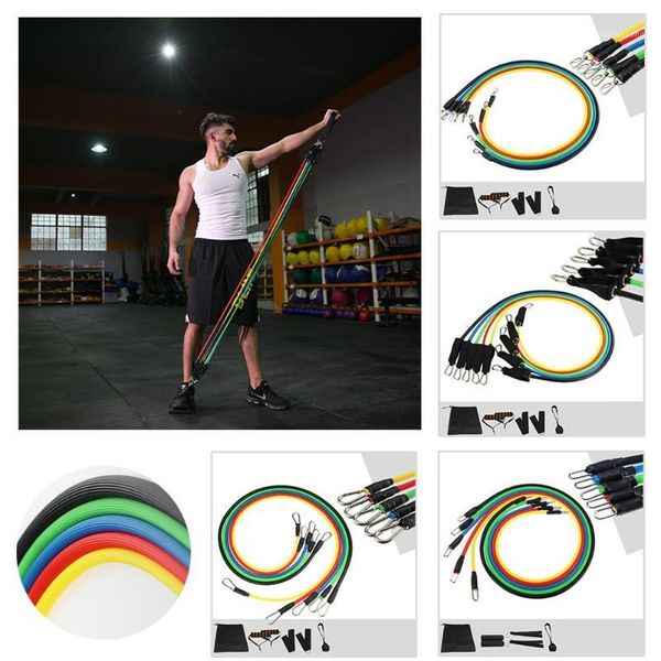 

resistance bands fitness pull tubes yoga rope 11pcs/set sport gum workout exercise gym rubber expander1