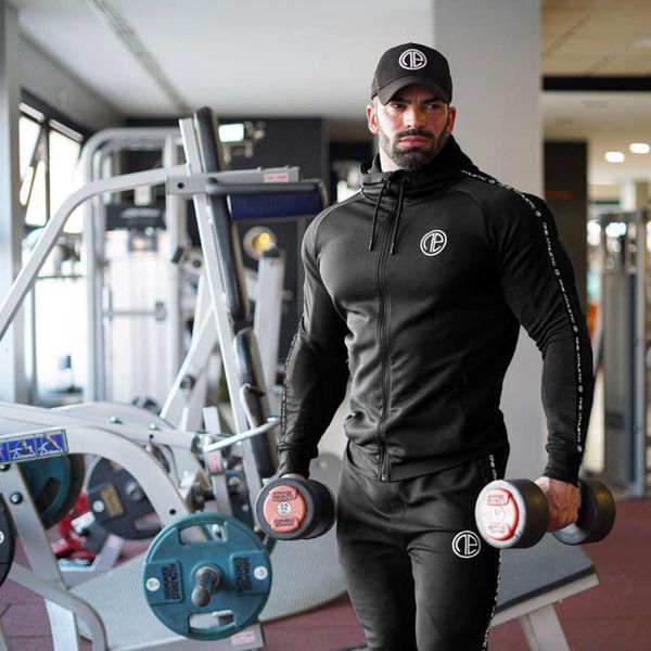 

men's muscle tribe sports brother new running training fitness suit men, Gray