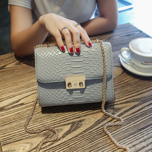 

simple alligator crocodile leather mini small women crossbody bag chain messenger shoulder bag purse handbags bolsas feminina