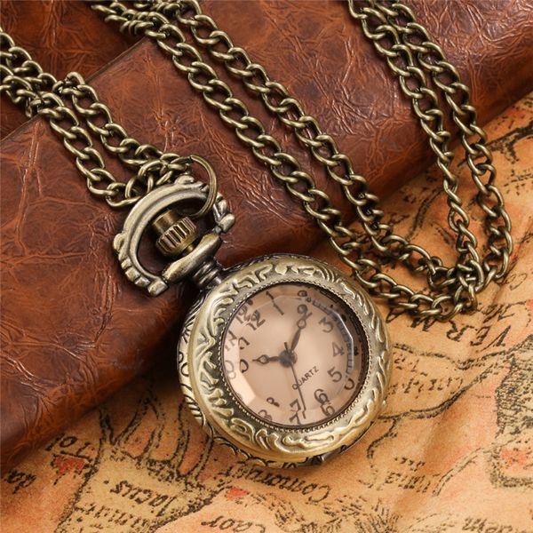 Bellissimo orologio da tasca piccolo di piccole dimensioni, classico orologio analogico al quarzo antico, per uomo, donna, bambino, collana, ciondolo, catena, regalo277f