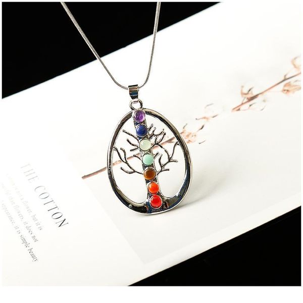 

1pc colourful seven chakras jewelry pendant necklace mineral healing crystals rose quartz meditation holiday party qylzyo, Black