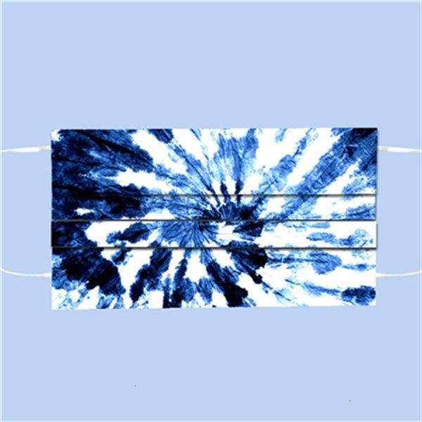 

us stock three layers of tie-dyed disposable face mask colorful protective with melt-spray personalized printing party mas ubh2r