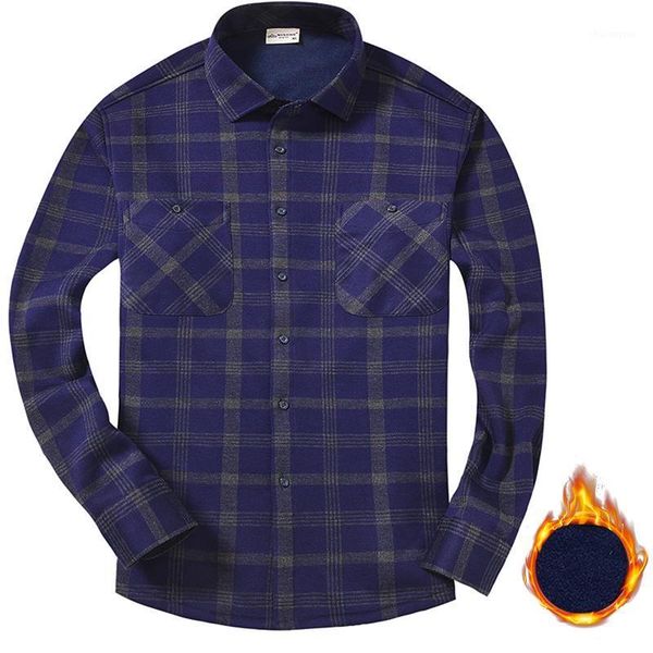 

2021 winter thickening plaid flannel shirt men long sleeve slim fit fashion men's plaid casual shirt men warm clothes 20211, White;black