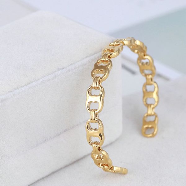 

real goldplated brand bracelets bangle cuff letter fashion new for women for girl, White