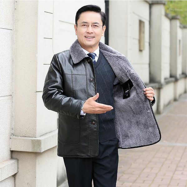 

new fashion super large autumn winter leather men plush thickened jacket casual plus size lxl2xl3xl 4xl 5xl 6xl 7xl1, Black