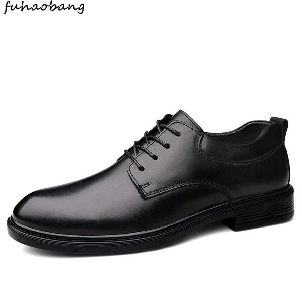 

mens dress shoes genuine leather business comfortable stylish lace up gentleman's formal shoes men wedding big size 50, Black