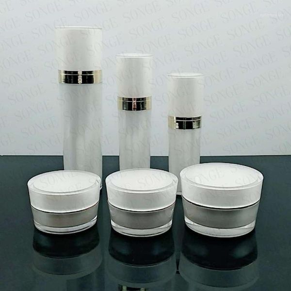 

120ml cone-shaped pearl white acrylic lotion bottle with spray lotion press vacuum pump head skin care liquid bottle1