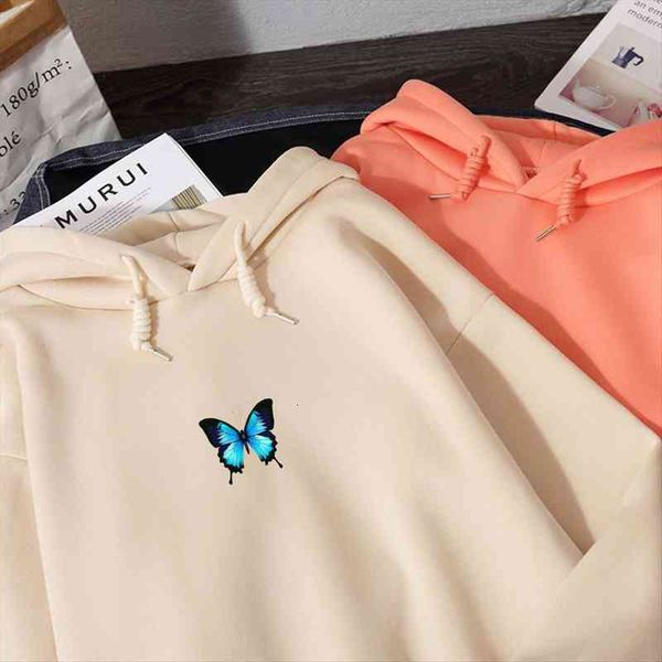 

winter butterfly print graphics hoodies for girls streetwear hip hop sweatshirt women hipster casual hoody korean clothes, Black