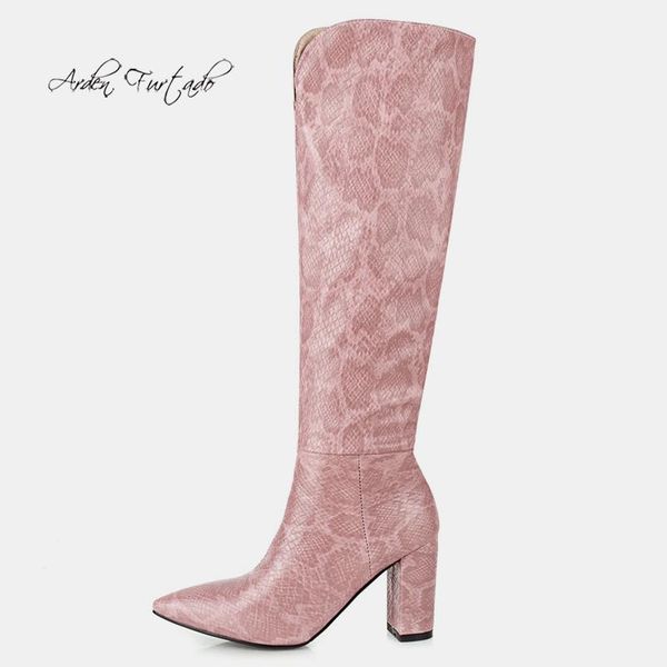 

arden furtado2020 the new fashion while the boots pointed thick with white black beige yellow pink dark brown knee high boots