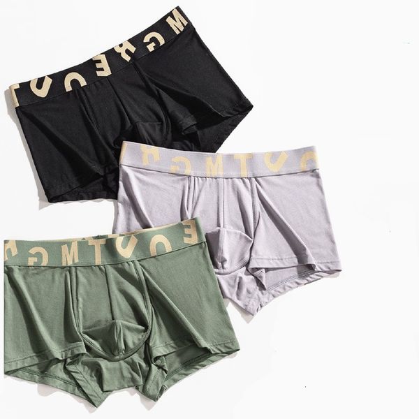 

autumn winter underwear men boxers high-end modal letters underpants man boxer comfortable shorts male panties for gays