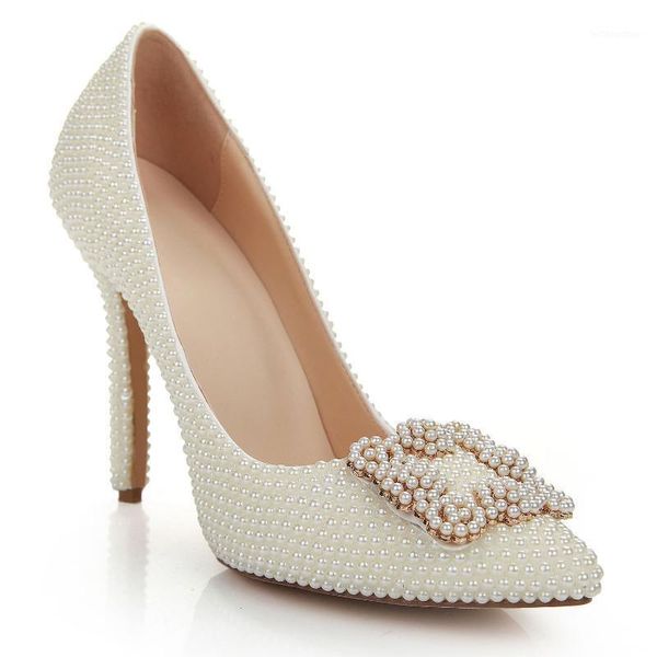 

dream2020 pearl white soft pointed crystal high heel waterproof platform wedding dress single shoes1, Black