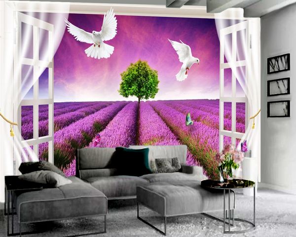 

3d flower wallpaper pink flower sea 3d wallpaper outside the window romantic flower decorative silk 3d mural wallpaper