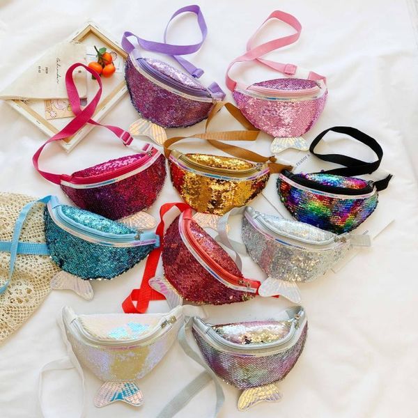 

kids mini waist bag cute sequin fanny pack for little girl phone chest bag baby girls waist pack boy belt gift1