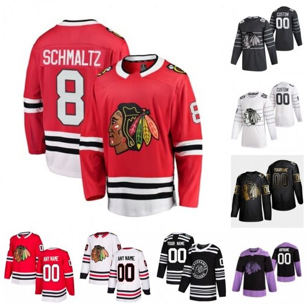 

custom dominik kubalik drake caggiula dylan strome john quenneville kirby dach marcus kruger matthew highmore 2020 hockey jerseys stitched, Black;red