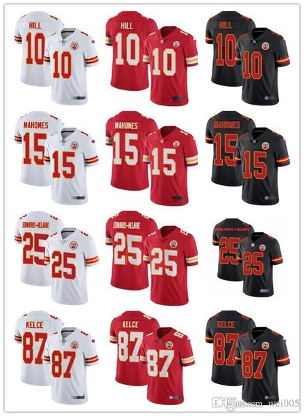 

mens womens youth kansas city chiefs 15 patrick mahomes 87 travis kelce 25 clyde edwards-helaire 10 tyreek hill jerseys, Black;red