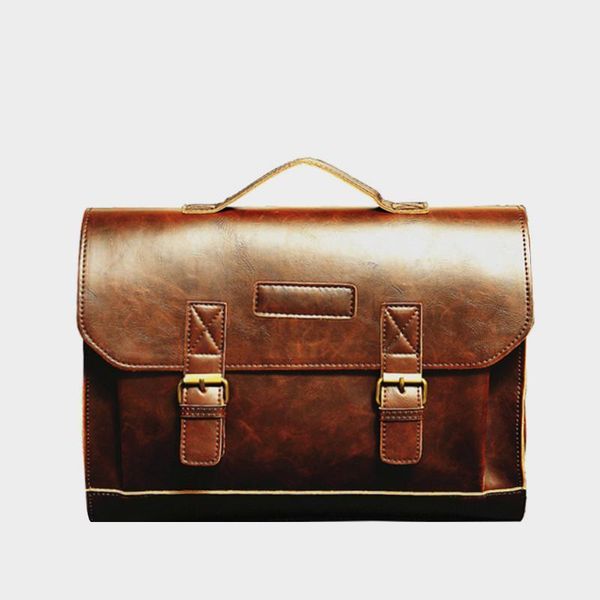 

crazy horse leather man bussines bag lapcase briefcase attache vintage style office black messenger computer handbag men00041
