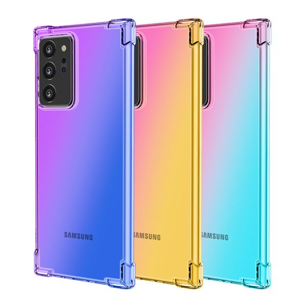 Ультра тонкий цвет, изменяющий цвет Rainbow Cusion Cover Cover для Samsung Galaxy S20 Ultra Plus Lite Fe Примечание 20 плюс