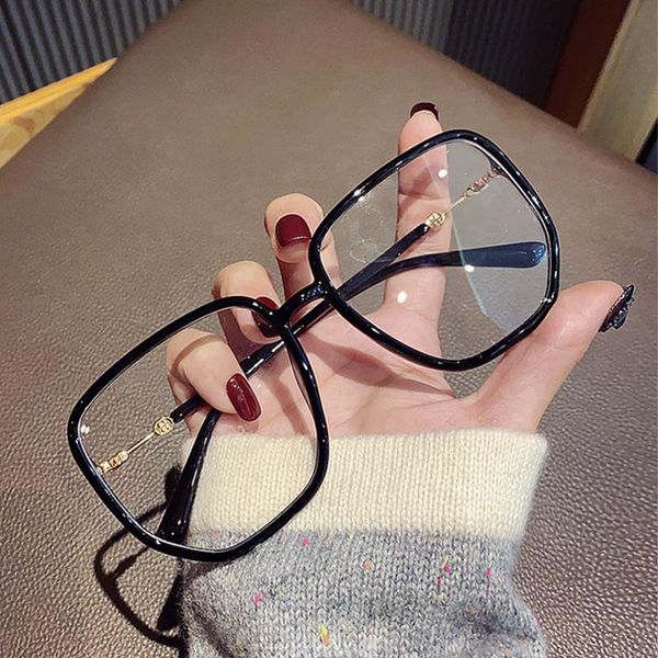 

sunglasses big frame square anti-blue light glasses oversized computer eyewear for women&men optical eyeglasses, White;black