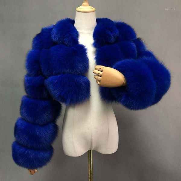 

short faux fur real ps coats fashion royal blue turn-down collar long sleeves spliced warm winter overcoats women1, Black
