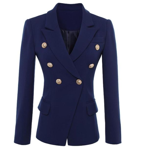 

plus size 2xl new fashion 2020 autumn blazer jacket women gold buttons double breasted office lady small suit, White;black