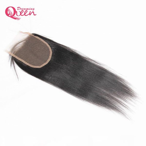 

brazilian light yaki lace closure brazilian 100% human virgin hair coarse yaki indian yaki closure 4x4 size natural color ing, Black