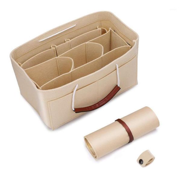 

felt cosmetic make up bag case multi-function travel storage box organizer bags women toilet makeup toiletry kit cosmetics tote1
