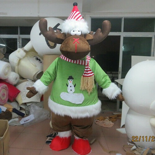 

mascot costumes halloween cartoon xmas reindeer mascot costume party outfit carnival easter, Red;yellow