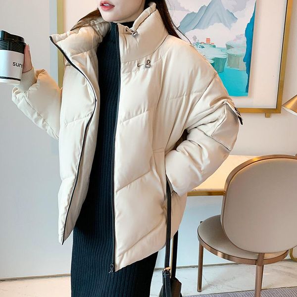 

women's down & parkas winter woman warm jacket cotton padded jackets casual thicken parka outwear female coat, Black