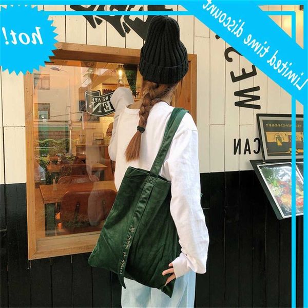 

sr03 ins velvet embroidered letter ribbon canvas bag taobao chic fengchao