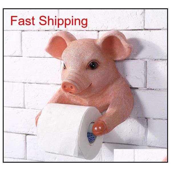 

bathroom toilet roll paper holder cute pig holding case resin w qylzcu toys2010