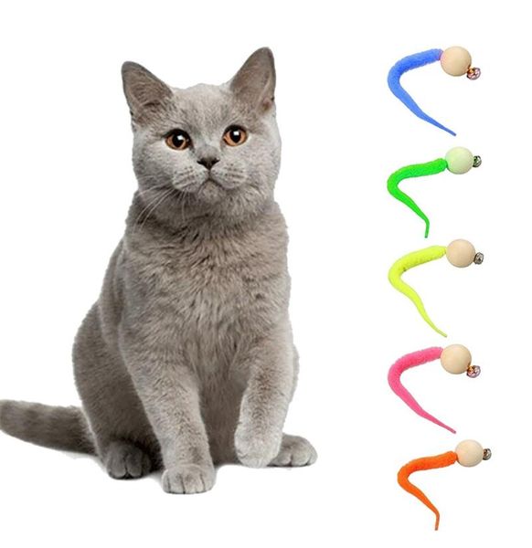 

5pc 2020 новые wiggly cat игрушка моделирование worm игрушка с bell для pet моделирование worm с bell для pet игрушки кошки