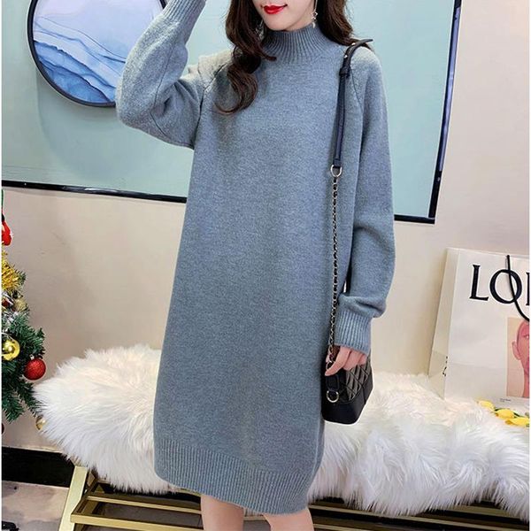 

autumn winter fashion women sweaters pullovers oversized half turtleneck long-sleeve solid color ladies knitwear clothes b012, White;black
