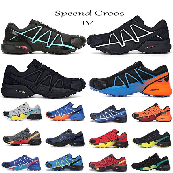 Спортивная кроссовка Speed ​​Cross 4 CS Тройной черный белый синий зеленый зеленый скоростное соединение мужские женские бегуны кроссовки кроссовок