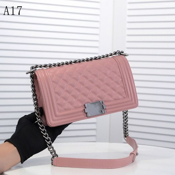 

classic handbag luxurys designers bags channel women bags fashion handbags919 chain shoulder bag boy grained calfskin & silver-metal pink