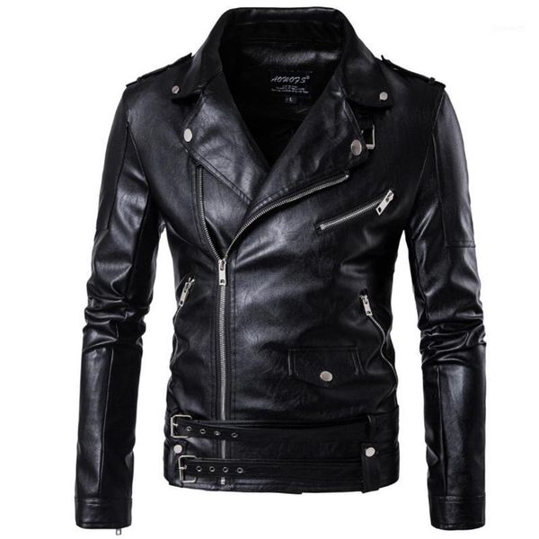 

new design men autumn turn-down collar slim fit male leather jacket coats motorcycle bomber leather jacket plus size m-5xl1, Black